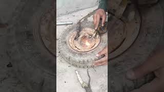 Handcart tire repair #weldingideas