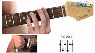 how to play an f sharp seven suspended four (f#7sus4) chord on guitar