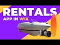 Wix Rental website All in One using an app fast and simple