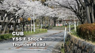 スーパーカブにYSS東京堂のフロントサスペンションを装着交換したので水元公園のサンダーロードで桜を見つつテストした件