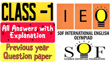 IEO Class 1 Previous Year Solved Paper | SOF English Olympiad Exam | SOF IEO Grade 1 Question Paper