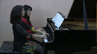 Bach Piano Duet: Adagio from Brandenburg Concerto #1 transcribed by Eleonor Bindman, with Jenny Lin