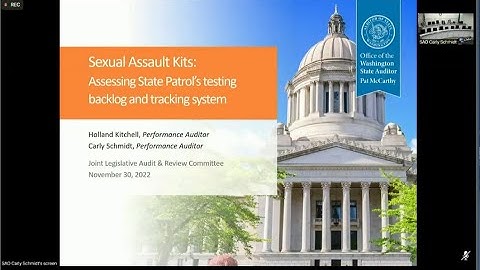 JLARC I-900 performance audit review: Sexual Assault Kits Backlog, Testing  11-30-22