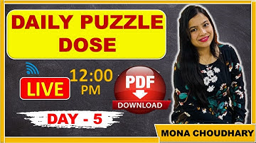 🔴🎥Daily Puzzle Dose Day - 5 || BY MONA CHOUDHARY MAM || ALL CONCEPTS CLEAR || SBI CLERK 2021