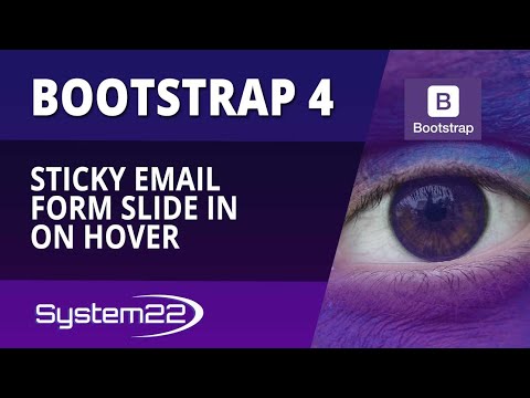 Bootstrap 4 Sticky Email Form Slide In On Hover