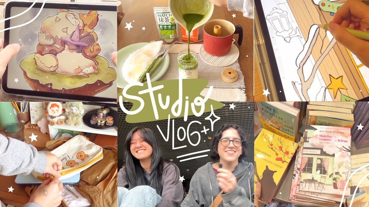 🏡 studio vlog #24 | artes para clientes, minha loja de produtos digitais, apoia.se e livrarias 📔