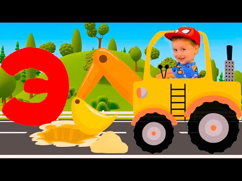 Синий трактор Песенки для детей Машинки Трактор Экскаватор и Алфавит