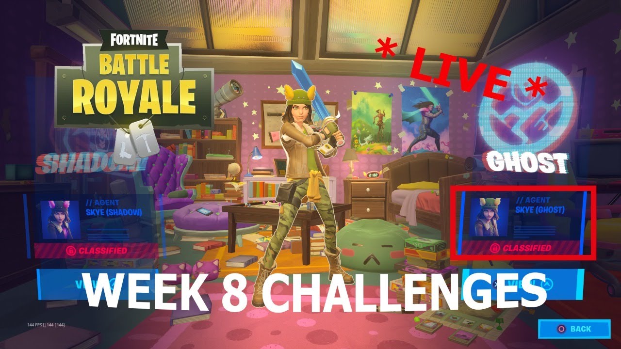 UNLOCKING GHOST SKYE | COMPLETING ALL FORTNITE WEEK 8 CHALLENGES [NL/ENG]