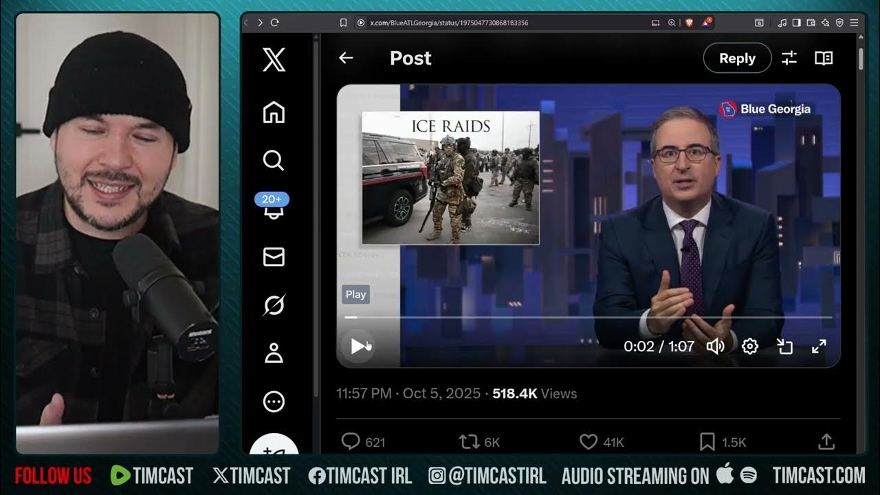 John Oliver Praises Terrorism Against ice In Shocking Show | Tim Pool