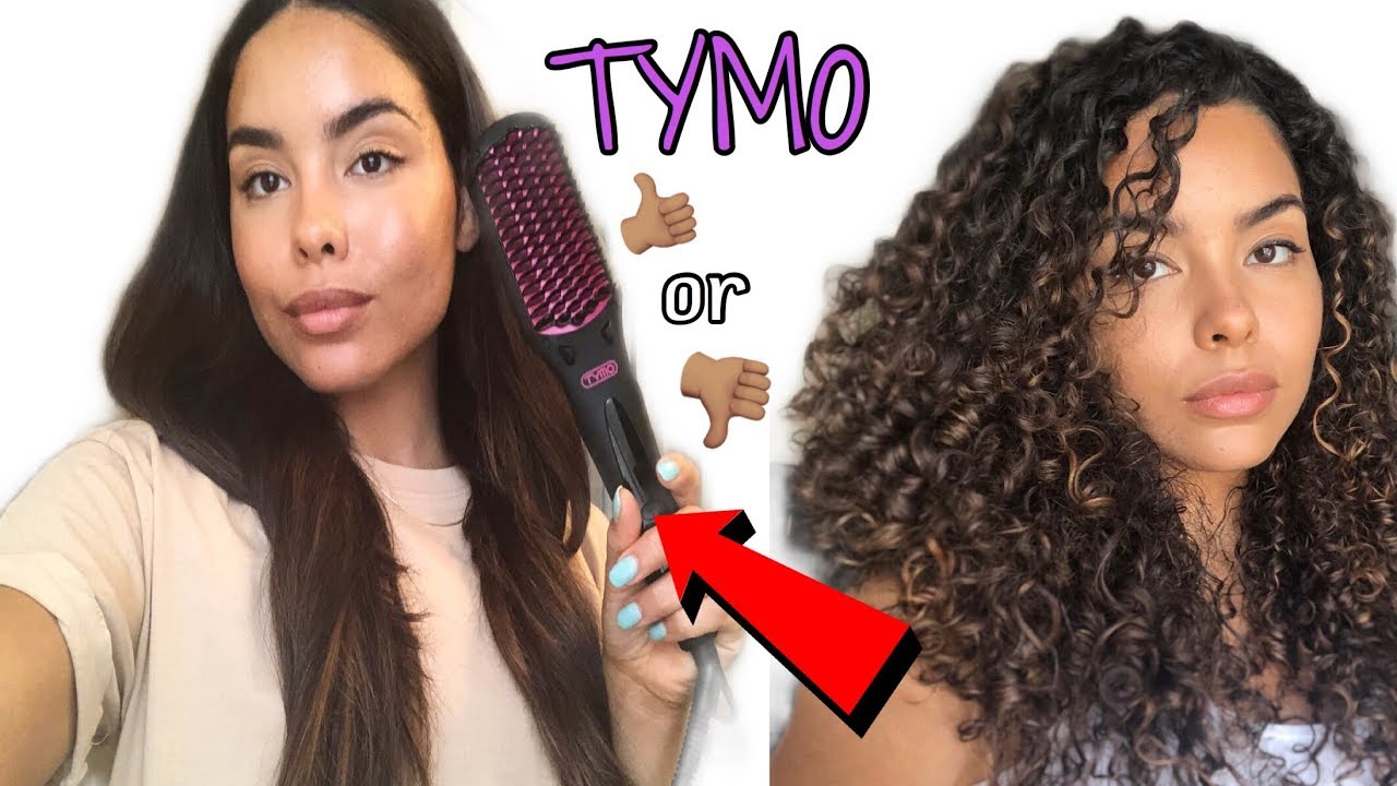 Hair Straightening Brush on CURLY Hair - YouTube