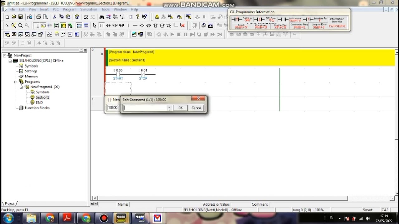Simulasi Rangkaian Self Holding CX Programmer - YouTube
