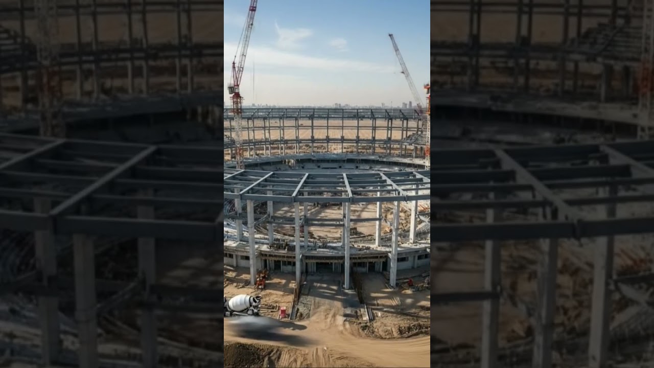 amazing stadium making timelapse short video 