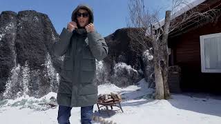 Pioneer Camp Mens Long Winter Coat Hooded Waterproof Insulated Puffer Jacket