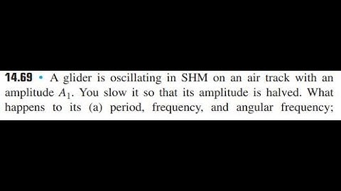 A glider is oscillating in on an air track with an amplitude You slow it so that its amplitude is h