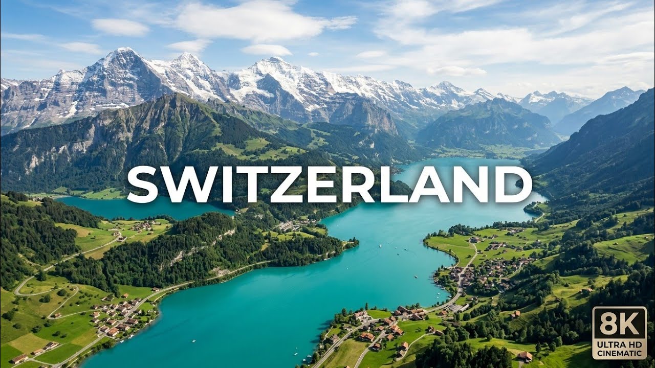 Switzerland Aerial Beauty | Relaxing Piano Music in 8K
