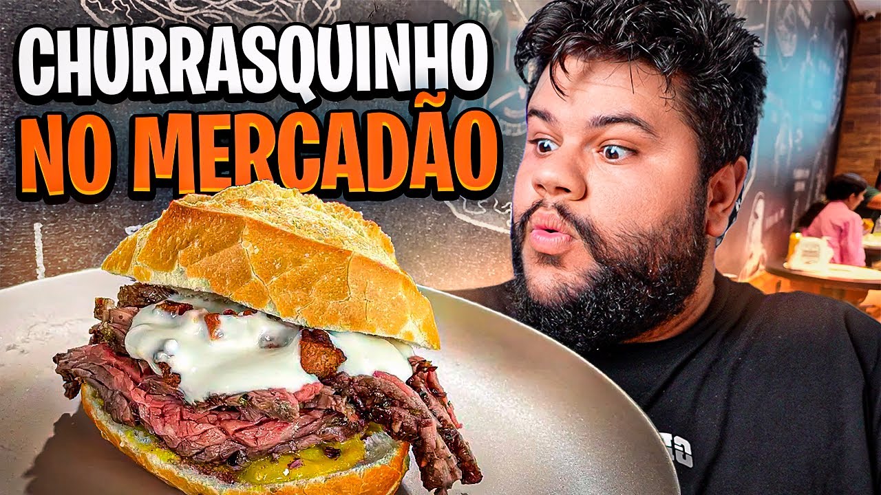 Provando os X-churrasco do Mercadão Municipal!
