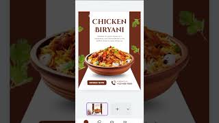 “Canva se banaya gaya simple aur attractive Biryani Poster Design #canva graphics designing