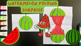 How to Draw a Watermelon Folding Surprise for Kids | Fun and Easy Tutorial