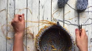 Crochet Raffia-core Basket How-to Video 3 by Petalplum ~ Ellie Beck