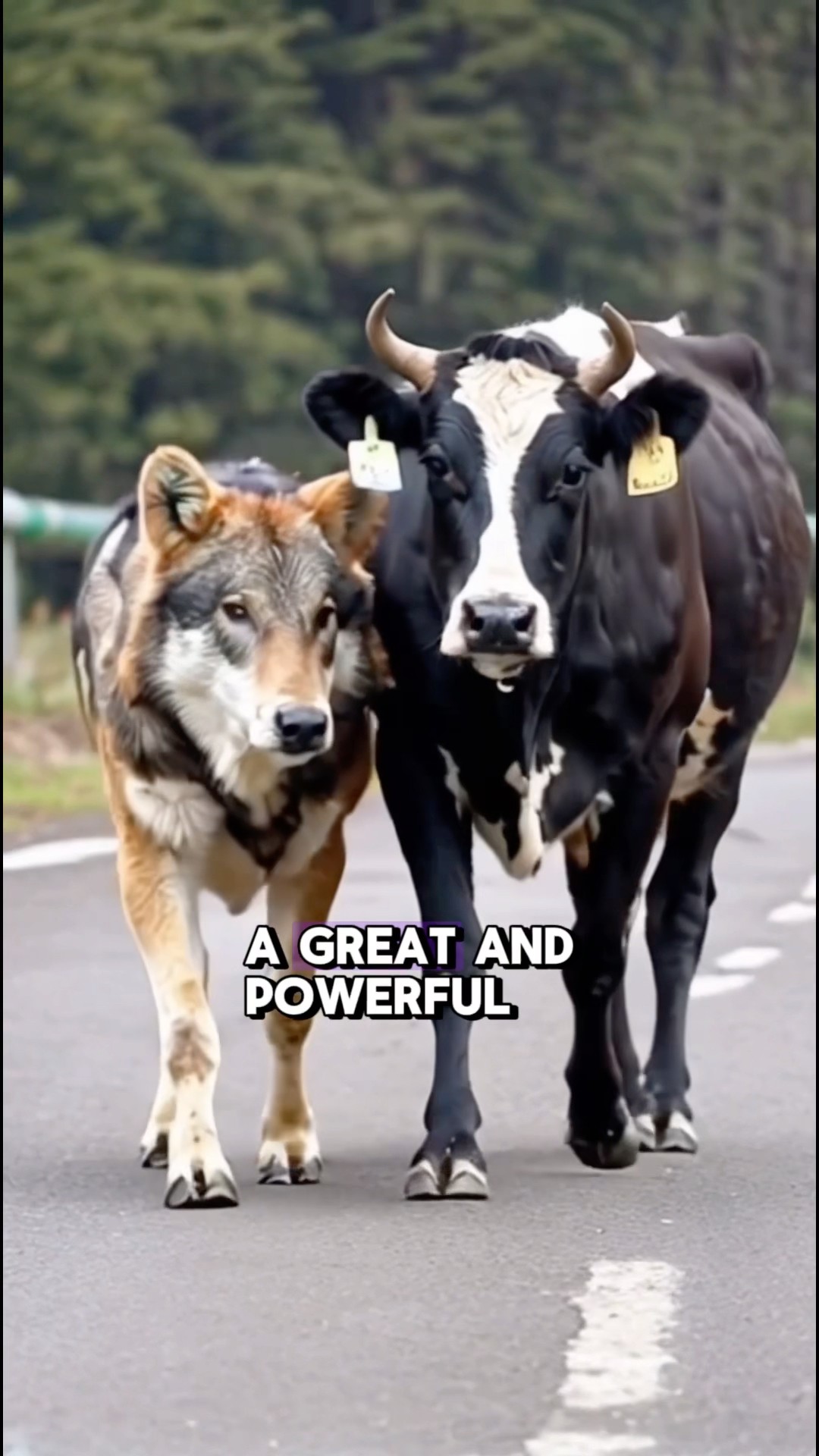 Cow and Wolf as Best Friends
