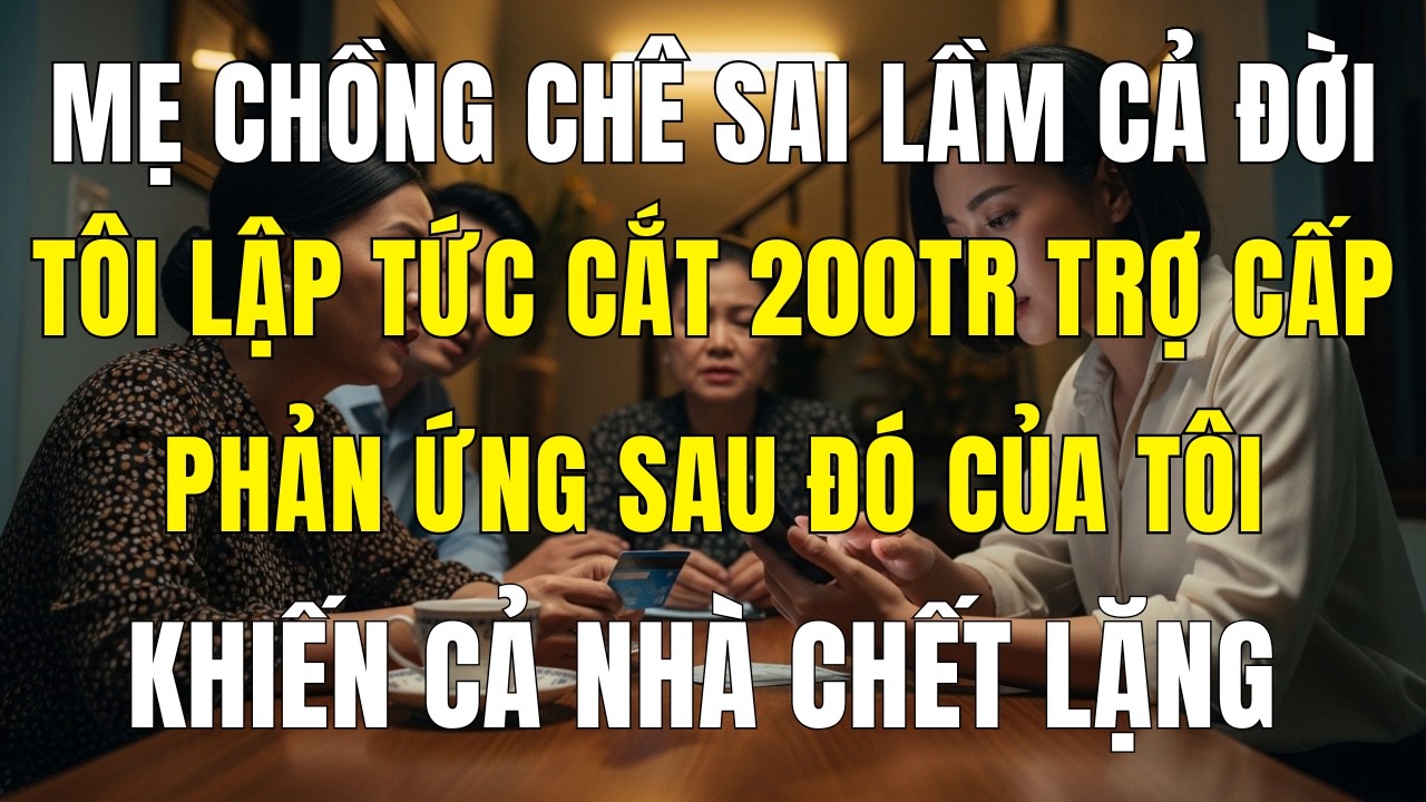 Bị Mẹ Chồng Chê “Sai Lầm Cả Đời”, Tôi Ngay Lập Tức Cắt 200 Triệu Trợ Cấp – Phản Ứng Sau Đó