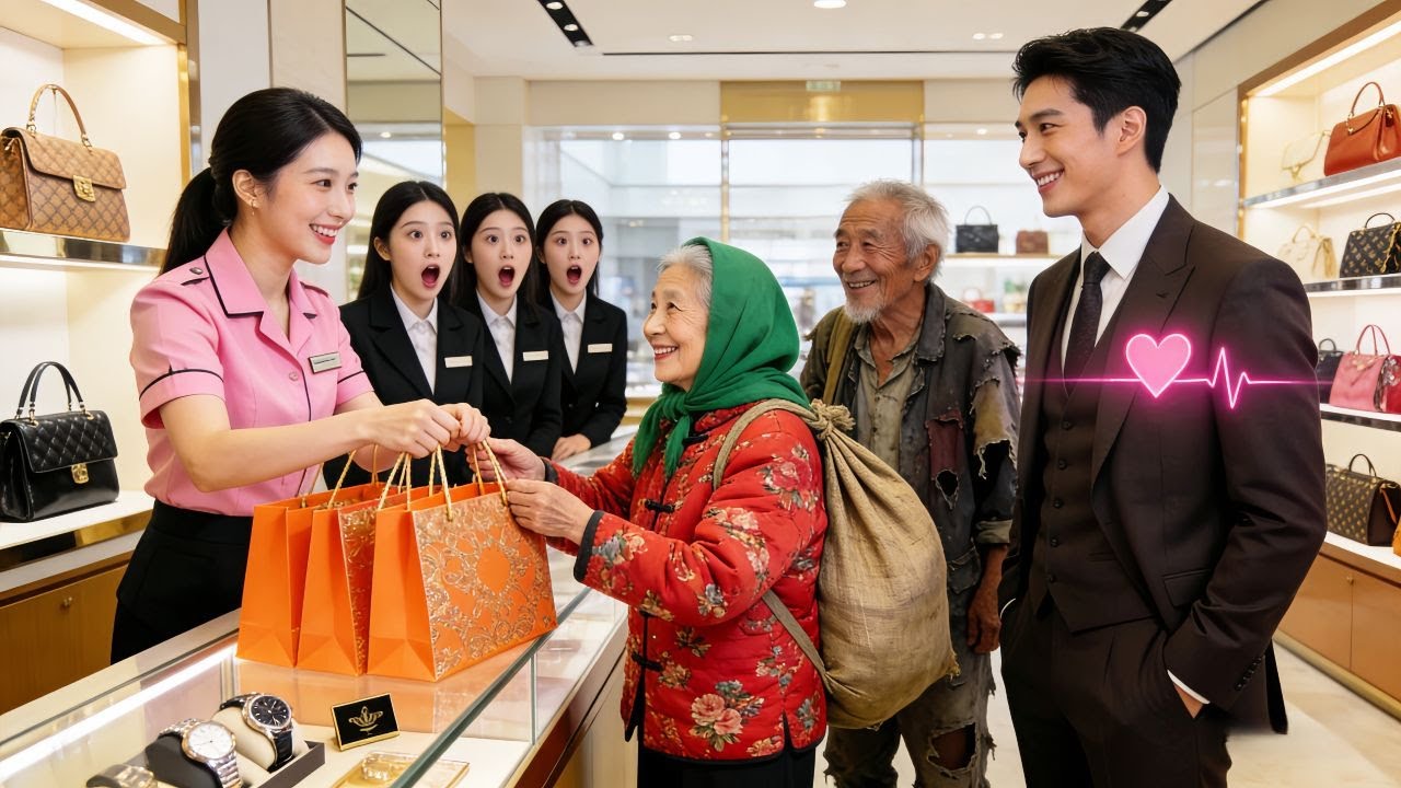 💕تنكّر والدا CEO كفقراء للتسوّق وسُخر من ذوقهما، فتاة واحدة فقط أحسنت استقبالهما! الحب يبدأ!