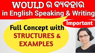 English Structure Formula/Use of Would in English Grammar/Would ର ବ୍ୟବହାର/OdiaEnglish Affection