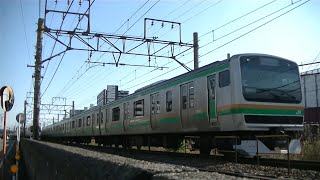 E217系Y-112編成+Y42編成&JRE231系U16編成+U525編成 新川崎付近にて