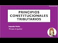 PRINCIPIOS CONSTITUCIONALES TRIBUTARIOS | PARTE II - P. de Igualdad