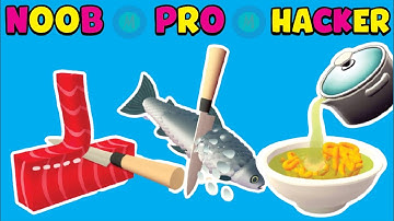 NOOB vs PRO vs HACKER l Sushi Roll 3d - Cooking ASMR Game