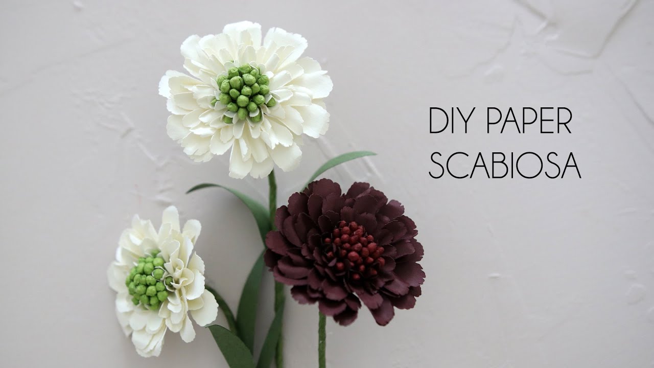 DIY Paper Scabiosa flower (Paper Crafts with Silhouette)