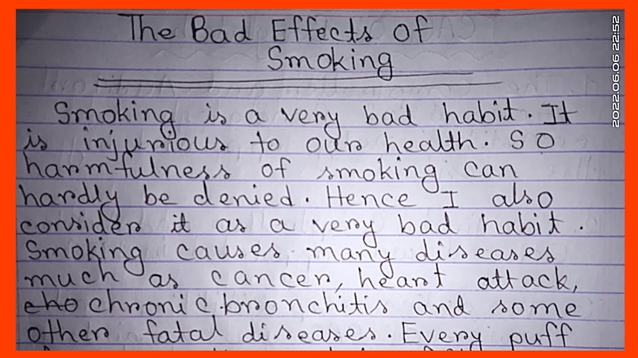 bad effects of smoking essay paragraph
