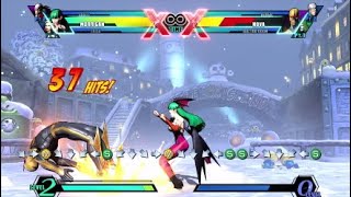 UMVC3 Morrigan Soul Drain combos with Trish, Haggar and Frank