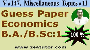 Guess Paper B.A. | B.Sc. Part-1 | zea tutor | lectures in Urdu/Hindi by sir zafar