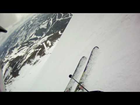 Big Sky skiing from Lone Peak down Lenin