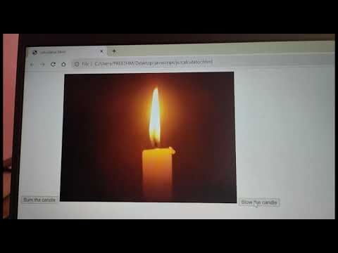 blow the candle and burn the candle mini project using html css javascript