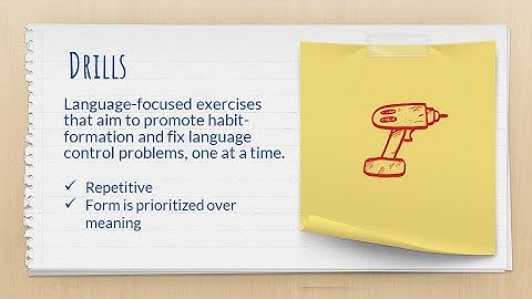 Unpacking terms: Drills