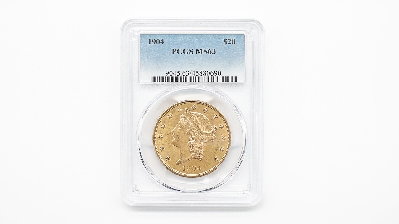 1904年 アメリカ リバティヘッドダブルイーグル20ドル金貨 PCGS MS63 