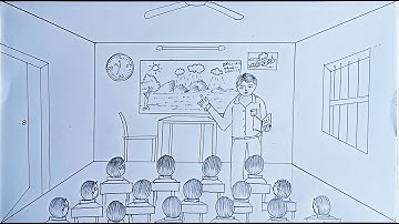 How to draw teacher in a classroom teaching step by step || শিক্ষক শ্রেণীকক্ষে পাঠদান