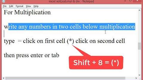 How to Add,Subtract,Multiply & Divide in Excel 2007