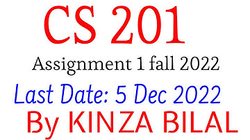 CS201 Assignment 1 solution Fall 2022 | Kinza Bilal