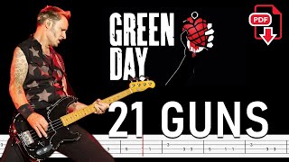 Green Day - 21 Guns (🔴Isolated Bass Tabs | Notation) @ChamisBass#chamisbass #greendaybass #greenday