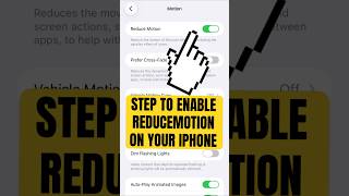 Steps to Enable Reduce Motion on your iPhone #reducemotioniphone