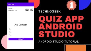 Quiz App in Android Studio using Java |  Android Studio Tutorial | Part 1 | MainActivity
