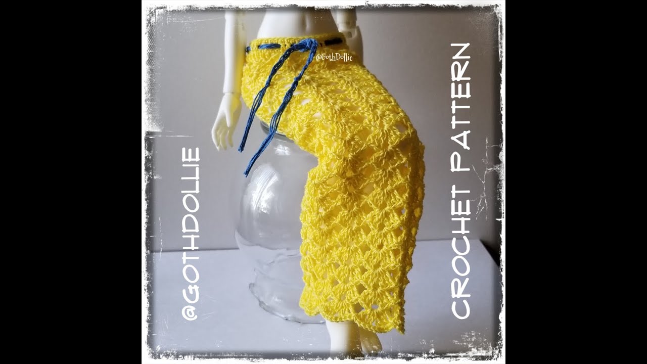 1/4 BJD Moe Active Line Minifee Skirt #1 Crochet Pattern by GothDollie (TEASER)
