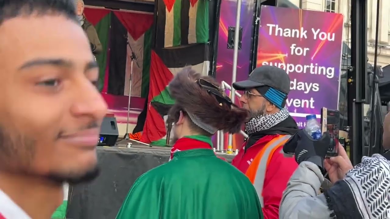 Pro-Palestinian demo march rally from sparkhill park to Birmingham city centre Victoria square