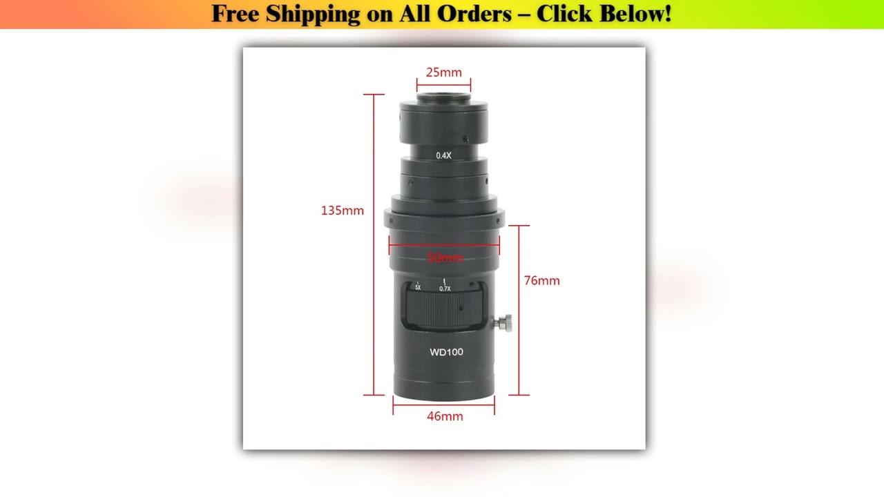 200X 500X 0.7X-5X Continuous Zoom Adjustable Video Microscope Monocular Optical CS C Mount Lens