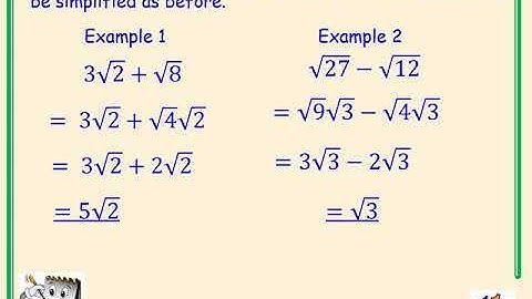 National 5 Mathematics Surds Video 2 - Adding and Subtracting Surds