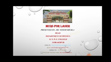 MCQS For B.Sc.IIIrd LASER