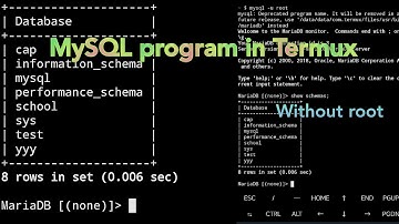 Run MySQL program on Android. Installing MySQL program in Termux without root